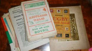 Various 1930/40's sports programmes including Australia V Wales 1947