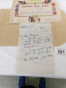 A signed Clementine Churchill dated 1943 letter.