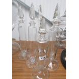 2 pairs and 2 single glass apothecary jars (6 items in total).