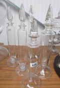 2 pairs and 2 single glass apothecary jars (6 items in total).