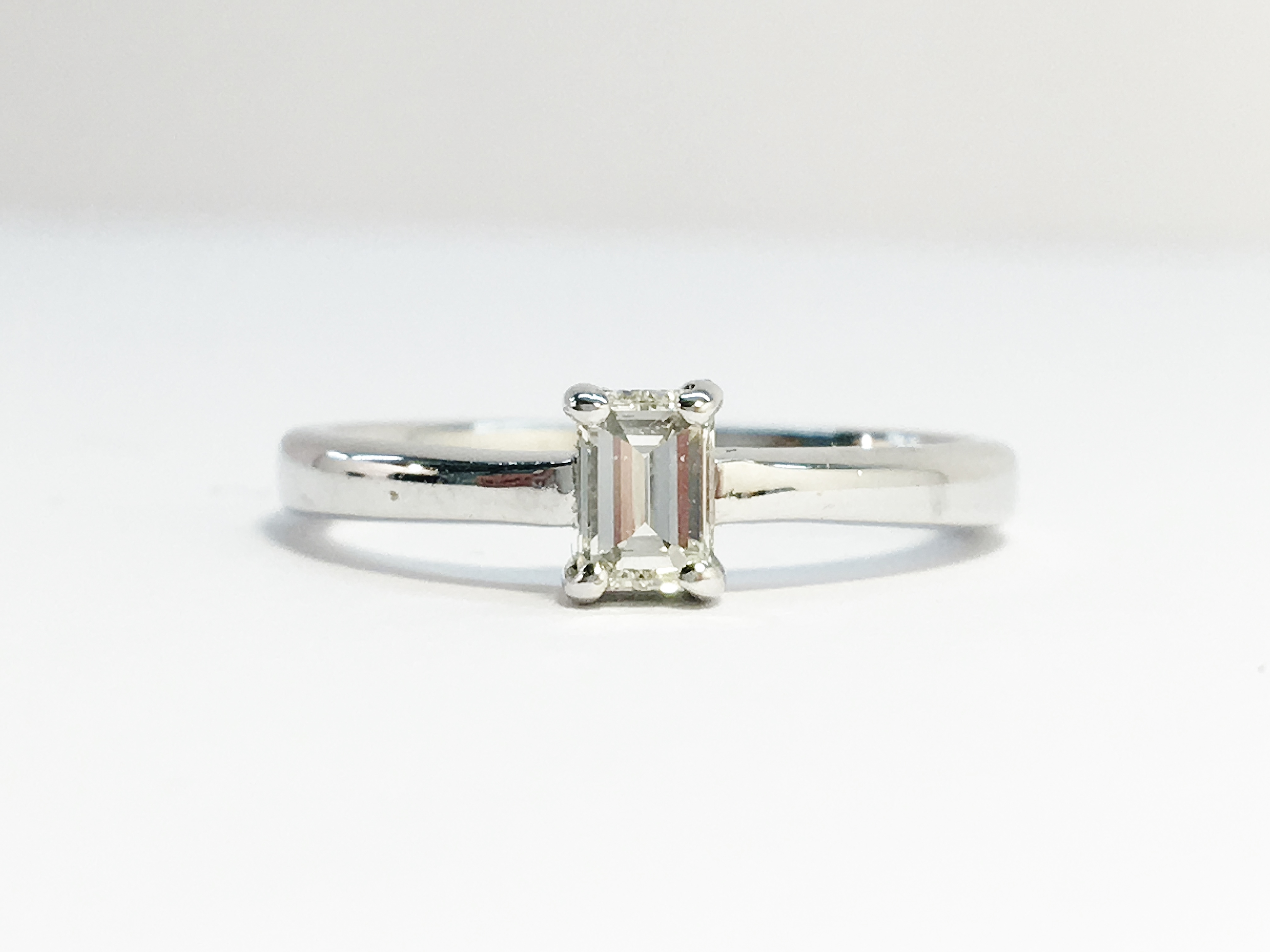 An 18ct white gold and diamond solitaire ring, size M. - Image 2 of 3