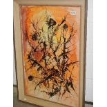 A large framed and glazed thistle study signed G Hook '69. Image 49.5 x 75 cm.