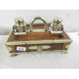An early 20th century inkstand (one inkwell lid a/f).