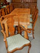 A good set of high 8 backed dining chairs including 2 carvers.