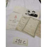 An original signed photograph of Laurel and Hardy together with various Menu's from St.