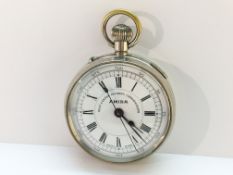 A pocket watch marked 'Rest Centre Seconds Chronograph', Amida. In working order.