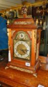 An oak & ormolu bracket clock