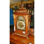 An oak & ormolu bracket clock