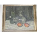 An oil on board still life study.