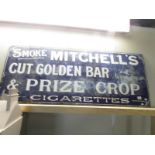 A 'Mitchell's' cigarette sign, 137 x 56 cm.