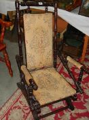 A 19th century American rocking chair.