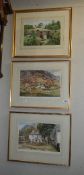 2 framed and glazed signed limited edition prints, rural scenes,