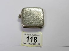 A 19th century silver vesta case, hall marked Chester 1898, maker H & T.