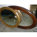 2 oval framed mirrors.