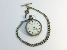 A silver pocket watch marked W H Wrightman, East Kirby, Nottingham,