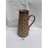 A Doulton and Slaters patent very delicately decorated jug with lid.