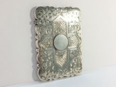 A silver card case, hall marked H & I, Birmingham 1861.