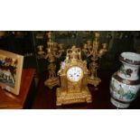 An ormolu clock set (3 piece) Le Roy,