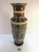 A Doulton Lambeth 1876 George Tinworth vase (The monogram of GT on the face of the vase).