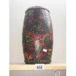 An antique painted Chinese drum.