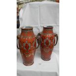 A pair of Mettlach vases,1870,