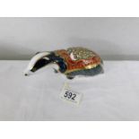 A Royal Crown Derby paperweight 'Moonlight Badger, dated 2001, gold stopper.