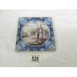 An 18th century Delft tile.