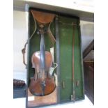 An old violin in case.