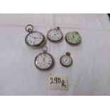 A quantity of silver pocket watches, in working order.