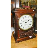 A rosewood bracket clock with key & pendulum,