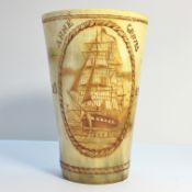 A 'Scrimshaw' beaker engraved Anne Groves, 1801.