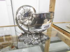 A Christopher Dresser silver plated 'Nautilus' shell spoon warmer made by Atkins Bros.