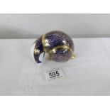 A Royal Crown Derby paperweight, 'Moonlight Badger', gold stopper. dated 2015.