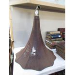 A large Victorian gramophone horn with elbow.