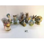 7 Beswick Beatrix Potter figures being Peter Rabbit, Tom Kitten, Mr Benjamin Bunny, Mrs Rabbit,