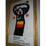 A Joan Miro poster for the L'Atelier De Gravure exhibition at the Gallery Lelong, Paris.