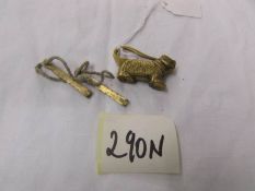 An old Chinese dragon padlock with key.