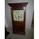 An oak 'Old Charm' battery operated wall clock with key box interior.