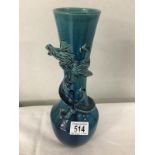 A 19th century blue glazed Chinese 'Dragon' vase.