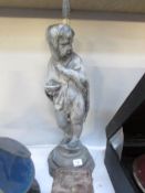 A Victorian lead garden statue, approximately 64 cm tall.