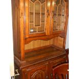 A stained pine glazed top dresser.