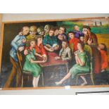 A 1960's Dutch school oil on linen canvas, dated 1961,