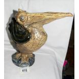 A Grotesque pottery bird by Andrew Hull pottery, Burslem.
