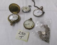 A quantity of pocket watches for spares or repair including Centre Seconds Sports Recorder in