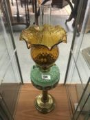 A Victorian parlour oil lamp, circa 1890.