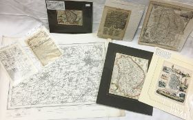 6 various engravings of maps of Lincolnshire from 18th/19th century - i) Robert Morden (coloured),