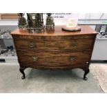 A mahogany bow front 2 drawer chest