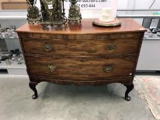 A mahogany bow front 2 drawer chest
