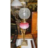 A Victorian parlour oil lamp, circa 1890.