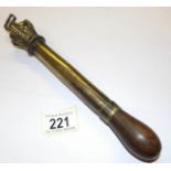 A Victorian 'Ceremonial' baton or sceptre. Made of brass and mahogany surmounted by St.